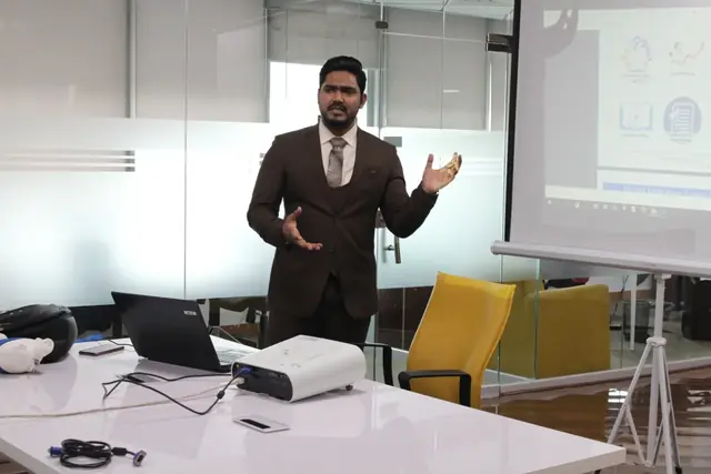Usman Saeed leading a digital marketing training session at Nexskill, Lahore