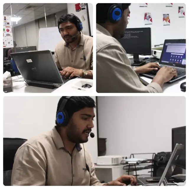 Usman Saeed teaching live online digital marketing classes during COVID-19